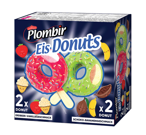 ICE CREAM PLOMBIR DONUTS ASSORTED 4PC 7/280GR DOVGAN N92460280