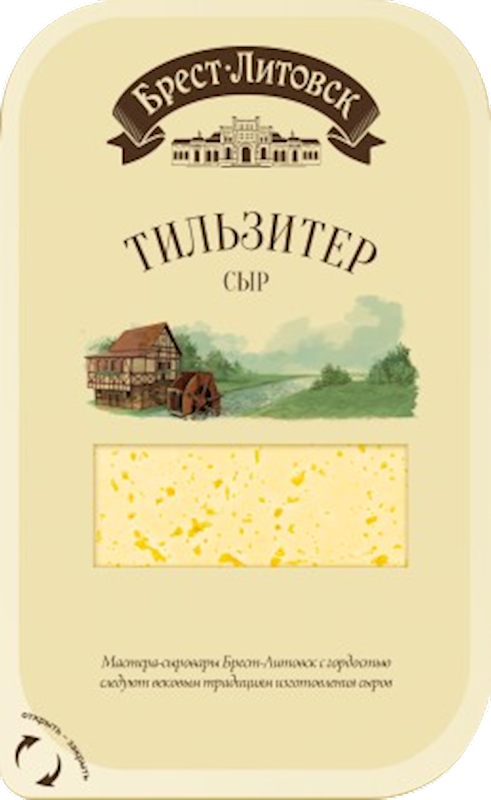 CHEESE TILZITER 45% SLICED 8/130GR BREST LITOVSK BELARUS N3300