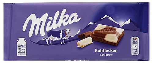 CHOCOLATE BAR MILK KUHFLECKEN HAPPY COW 24/90GR MILKA GERMANY N4043372