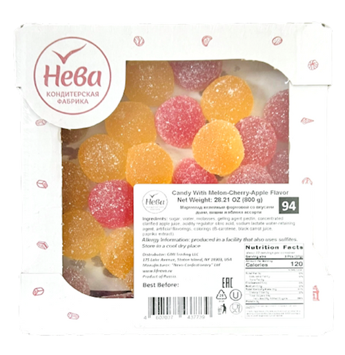 MARMELADE W/MELON&CHERRY&APPLE FLAVOR 1/800GR NEVA N94