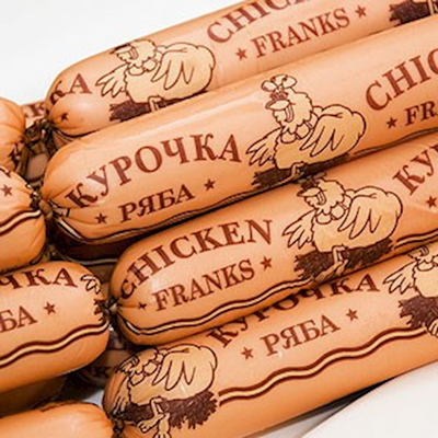 CHICKEN FRANKS BULK 1/23LB KUROCHKA RYABA N288G/91458