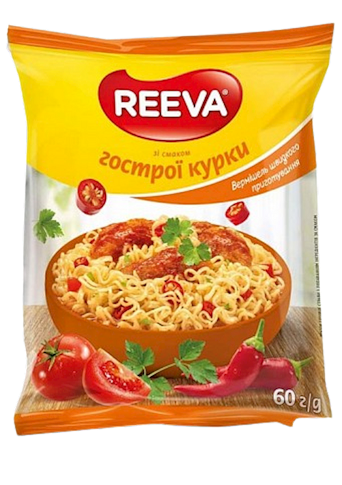 NOODLES INSTANT W/SPICY CHICKEN FLAVOR 60/60GR REEVA
