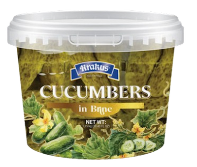 CUCUMBERS PICKLED IN BRINE 6/1150GR KRAKUS POLAND NKRAK0339