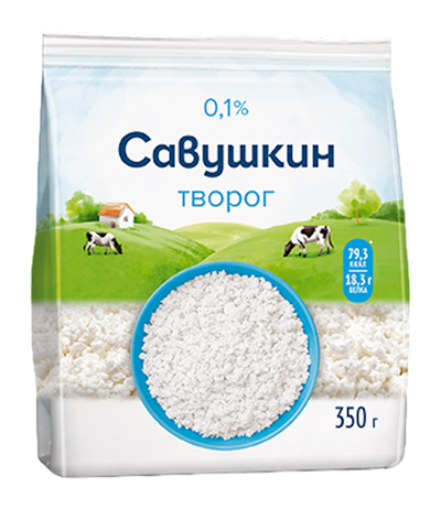 FARMER CHEESE CURD 0% 8/350GR SAVUSHKIN PRODUCT N1471