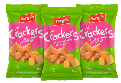 CRACKERS W/CHEDDAR CHEESE FLAVOR 50/80GR YARYCH UKRAINE