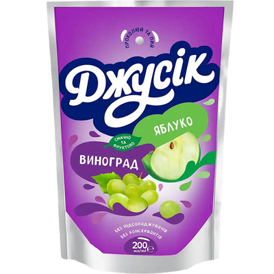 JUICE DRINK APPLE&GRAPE 10/0.2L JUICIK UKRAINE N414