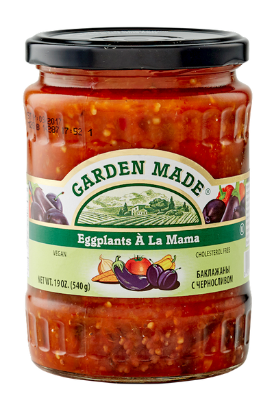 EGGPLANT W. PLUMS A LA MAMA 12/19OZ GARDEN MADE BULGARIA N33128