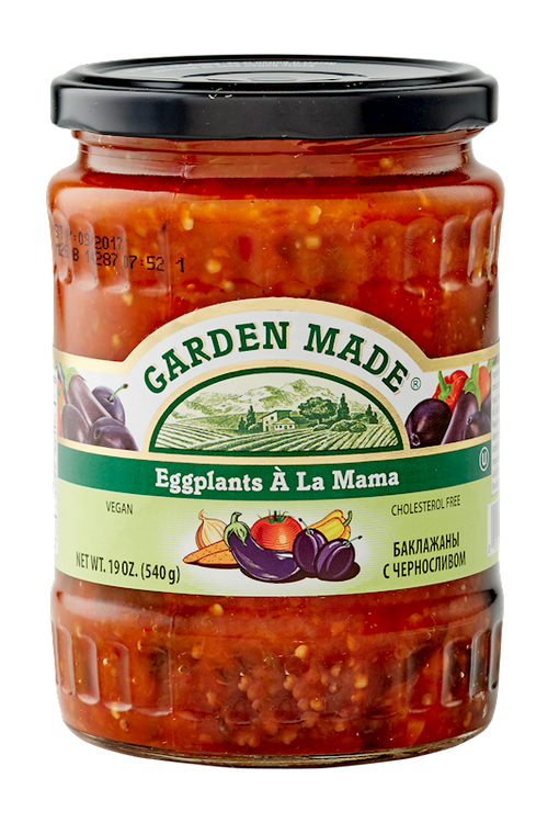 EGGPLANT W. PLUMS A LA MAMA 12/19OZ GARDEN MADE BULGARIA N33128