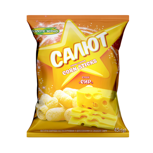 CORN STICKS SALUTE W/CHEESE 30/45GR ZOLOTE ZERNO N165