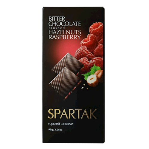 CHOCOLATE BAR BITTER W/RASPBERRY&NUTS 20/95GR SPARTAK N10146