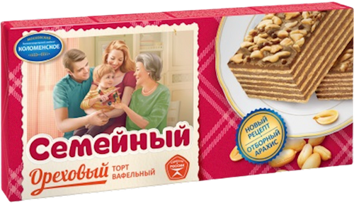 CAKE WAFFLE SEMEYNIY W/NUTS 20/230GR KOLOMENSKOE 533