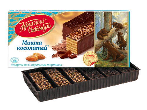 CAKE WAFFLE MISHKA KOSOLAPIY 6/220GR KRASNIY OKTYABR
