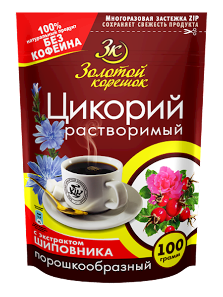 CHICORY POWDER W/ROSEHIP ZOLOTOY KORESHOK 12/100GR RUSSIA N10339