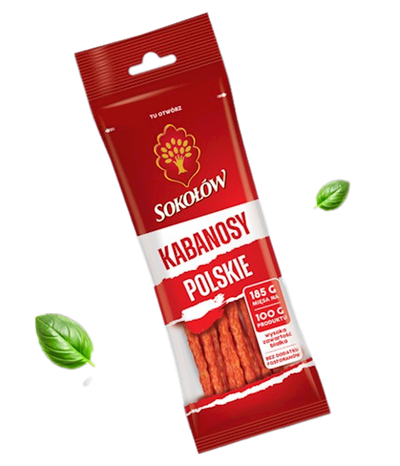 KABANOSY POLISH SMOKED&DRIED PORK 20/120GR BY CS SOKOLOW N5205 POLAND