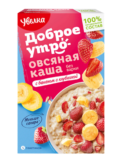OATMEAL INSTANT W/BANANA&STRAWBERRY 6/(5X40GR) UVELKA N782