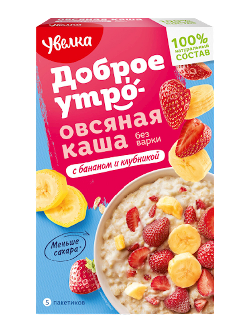 OATMEAL INSTANT W/BANANA&STRAWBERRY 6/(5X40GR) UVELKA N782