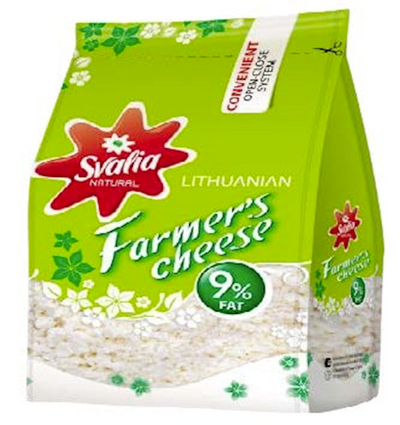 FARMER CHEESE CLASSIC 9% 10/200GR SVALIA  LITHUANIA SV502