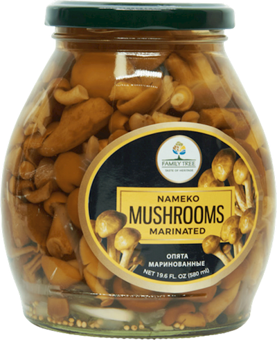MUSHROOMS NAMEKO MARINATED 12/580ML FAMILY TREE