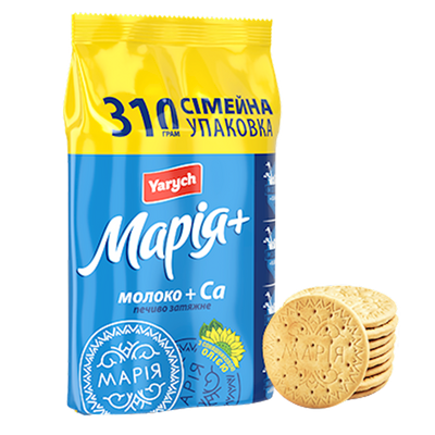 BISCUITS MARIA W/MILK&CALCIUM FAMILY PACK 18/310GR YARYCH UKRAINE