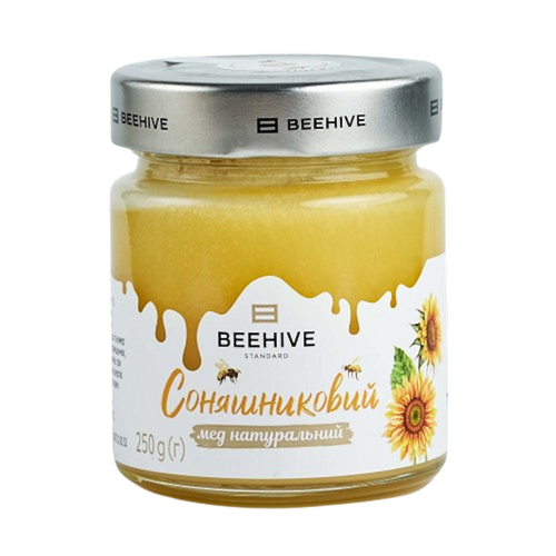 HONEY SUNFLOWER 8/250GR GLASS BEEHIVE UKRAINE #18