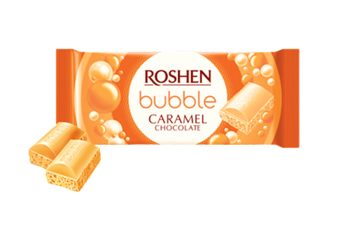 CHOCOLATE BAR AERATED WHITE W/CARAMEL 20/80GR ROSHEN N6258/4719