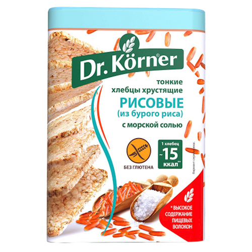 HLEBTSI DR.KORNER BROWN RICE W/SEA SALT 20/100GR RUSSIA