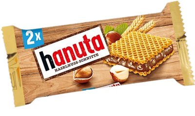 WAFFLES HANUTA W/CHOCOLATE 18/44GR (2*22GR) FERRERO GERMANY