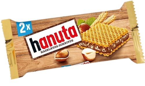 WAFFLES HANUTA W/CHOCOLATE 18/44GR (2*22GR) FERRERO GERMANY
