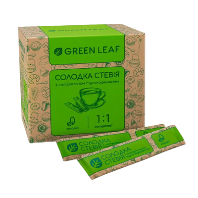 STEVIA SWEETENER STICKS 1:1 8/(50*4GR) GREEN LEAF UKRAINE