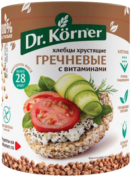 HLEBTSI DR.KORNER BUCKWHEAT W/VITAMINS 20/100GR RUSSIA N2126