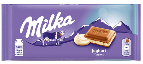 CHOCOLATE BAR MILK YOGURT 23/100GR MILKA  GERMANY N4043388