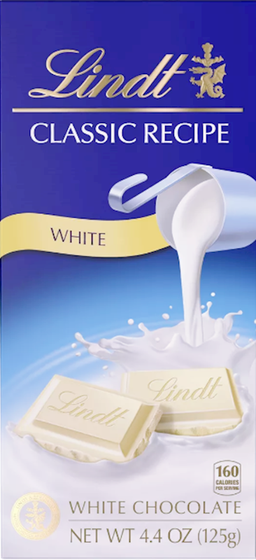 CHOCOLATE BAR WHITE CLASSIC RECIPE 12/125GR LINDT N6501(6)