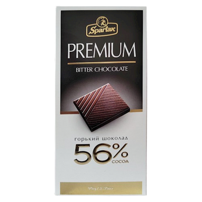 CHOCOLATE BAR BITTER 56% PREMIUM 20/95GR SPARTAK N10130