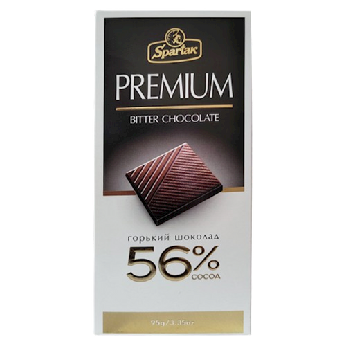 CHOCOLATE BAR BITTER 56% PREMIUM 20/95GR SPARTAK N10130