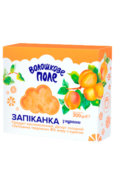 FARMER CHEESE CASSEROLE W/DRIED APRICOTS ZAPEKANKA 6/300GR VOLOSHKOVE POLE N5286