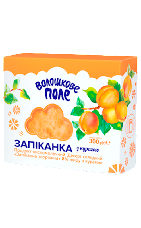 FARMER CHEESE CASSEROLE W/DRIED APRICOTS ZAPEKANKA 6/300GR VOLOSHKOVE POLE N5286