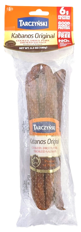KABANOSY SMOKED&DRIED PORK ORIGINAL 14/180GR BY CS TARCZYNSKI N0194 POLAND