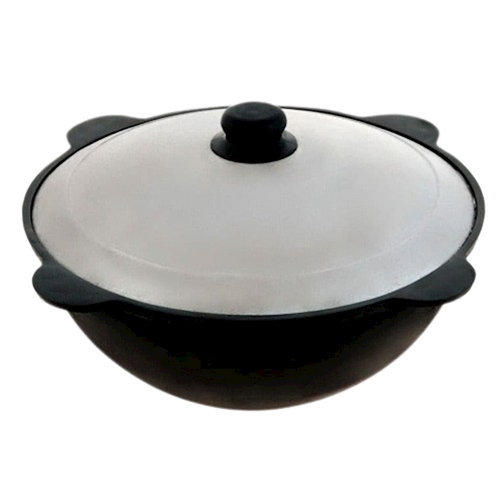 KAZAN CAST IRON BLACK W/LID 6L 1/1PC DAVR METALL UZBEKISTAN