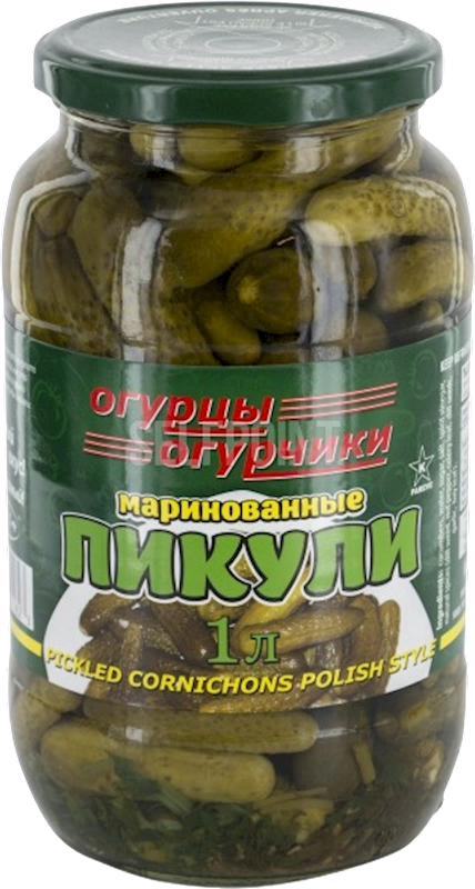 CORNICHONS PICKLED MARINATED POLISH STYLE 12/1000ML R&S INDIA N1823