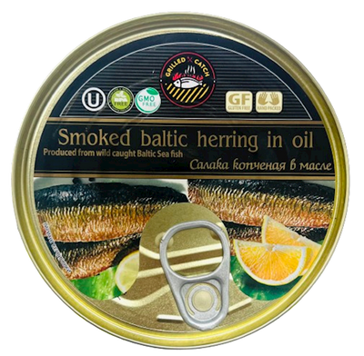 HERRING (SALAKA) BALTIC SMOKED IN OIL E/O 24/240GR BRIVAIS VILNIS