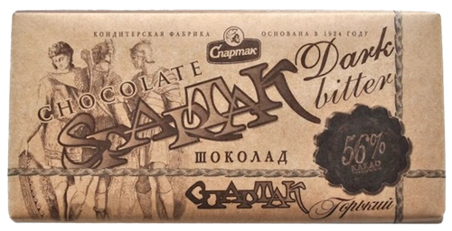 CHOCOLATE BAR BITTER 56%  20/85GR SPARTAK N10137