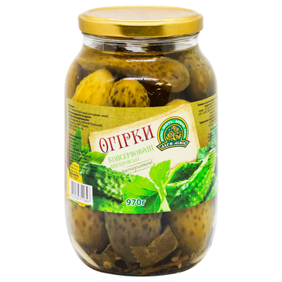 CUCUMBERS CANNED DNISTROVSKI 6/970GR DARY LANIV