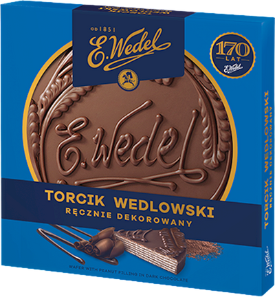CAKE WAFFLE TORCIK WEDLOWSKI HAND DECORATED 12/250GR E.WEDEL POLAND N0903WE6363