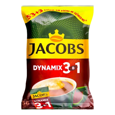 COFFEE STICKS INSTANT JACOBS DYNAMIX 3IN1 10/(56X12.5GR) N291