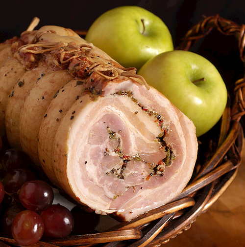 BACON ROLL W/SPICES SMOKED /BOCZEK ZWIJANY 9/40LB GALICJA N110