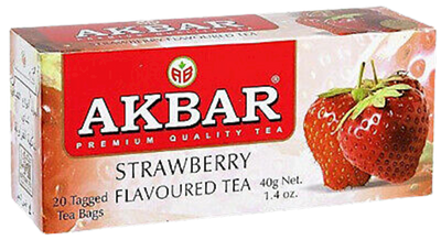 TEA  AKBAR HERBAL W/STRAWBERRY 24/(20X2GR) SRI-LANKA