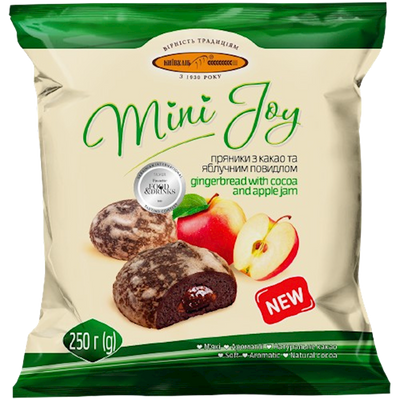 GINGERBREAD W/COCOA&APPLE FLAVOR 12/250GR MINI JOY UKRAINE N5550