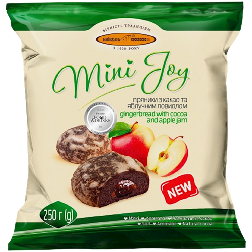 GINGERBREAD W/COCOA&APPLE FLAVOR 12/250GR MINI JOY UKRAINE N5550