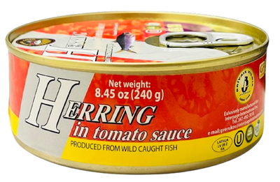 HERRING IN TOMATO SAUCE E/O 24/240GR BRIVAIS VILNIS