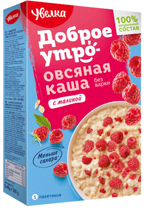 OATMEAL INSTANT W/RASPBERRY 6/(5X40GR) UVELKA N774